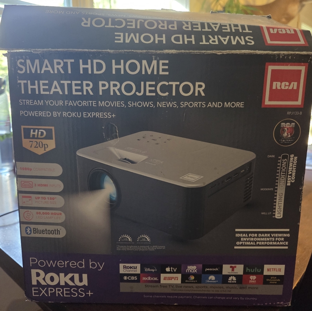 Smart HD Home Theater Projector w/ ROKU